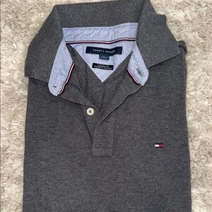 Tommy Hilfiger Men's Charcoal Polo with Flag Logo